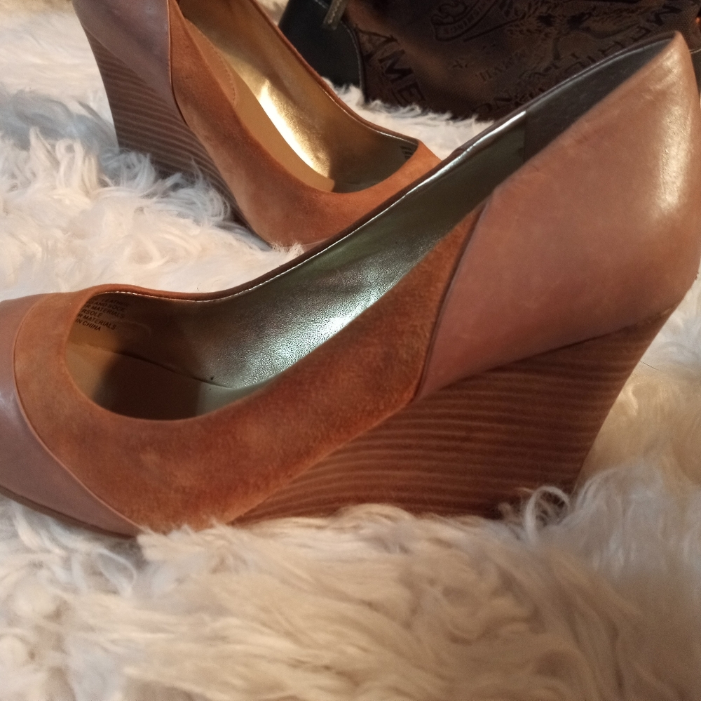 Banana republic peep-toe wedge 3 1/2" heels